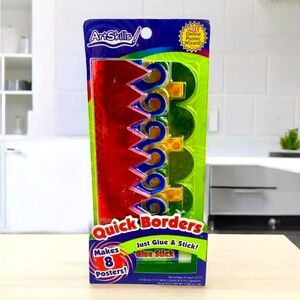 Art Skills Quick Poster Borders Makes Eight Posters Glue Stick Included New